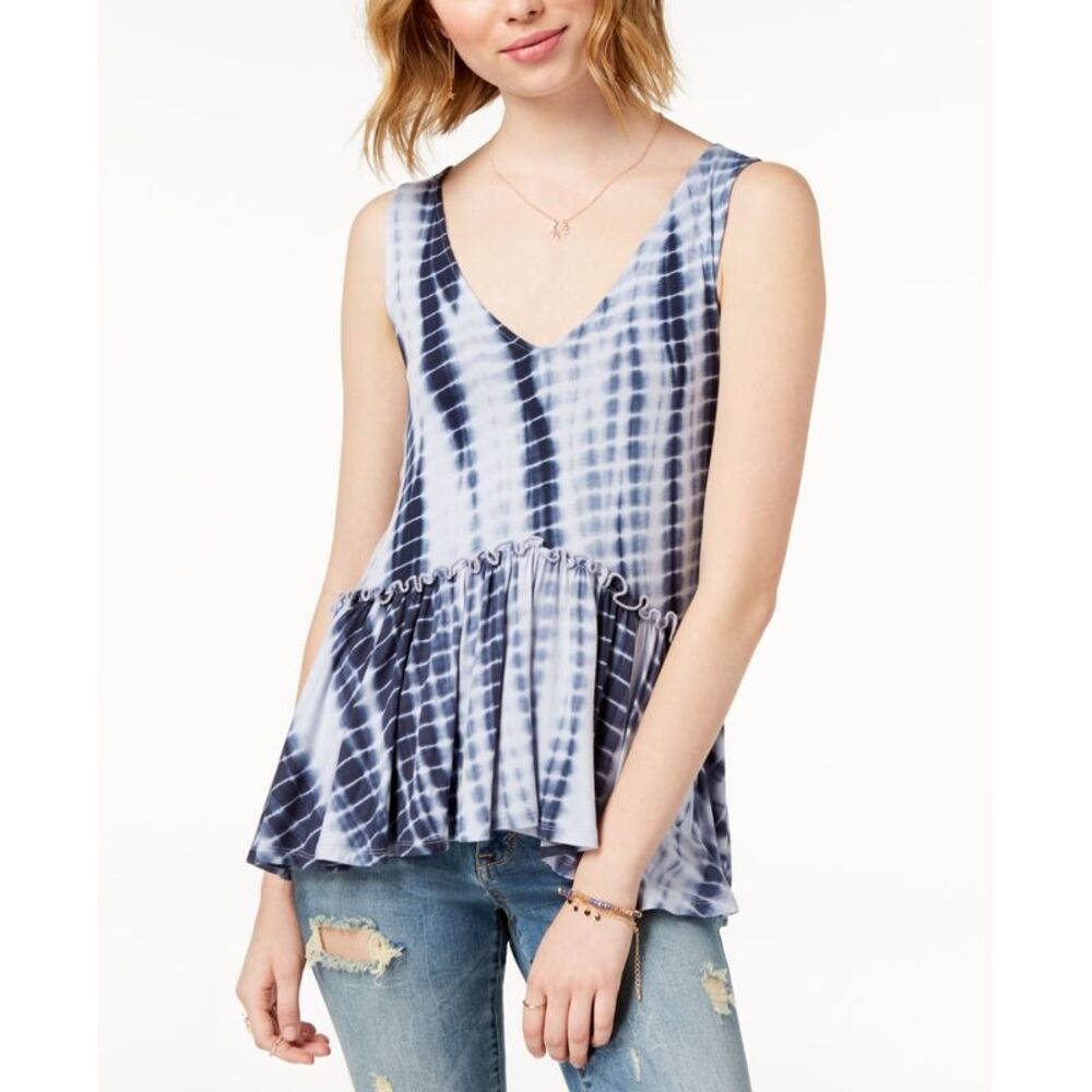 American Rag Juniors Printed Ruffle Tank Top